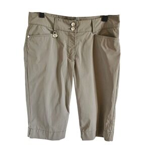Daily Sports XDS Womens Golf Shorts Taupe Khaki Nylon Stretch Size US 8